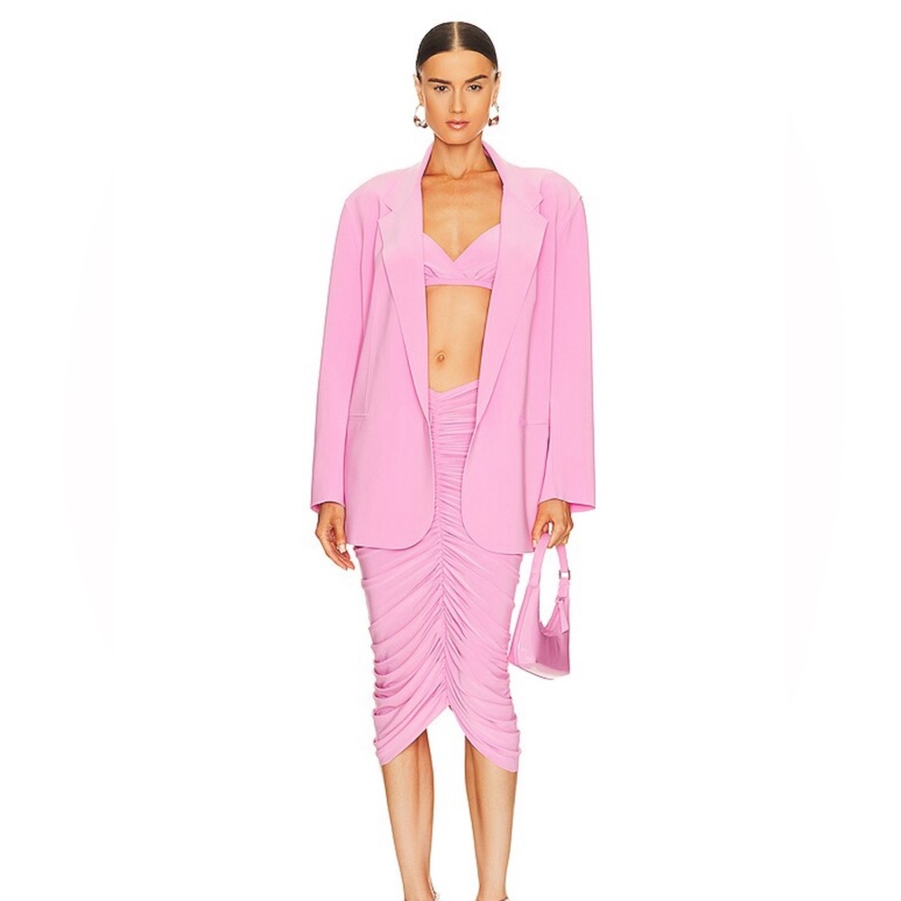 Norma Komali, Oversized Double Breasted Jacket, Pink, Size Small